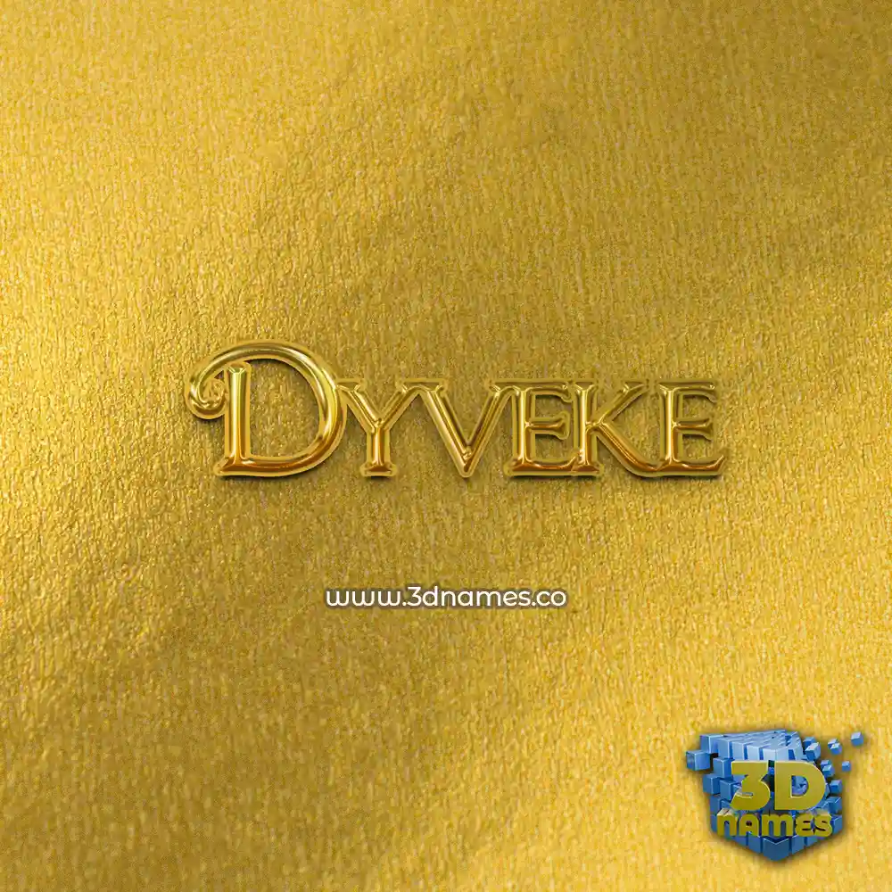 dyveke in All Gold style - 3D name wallpaper