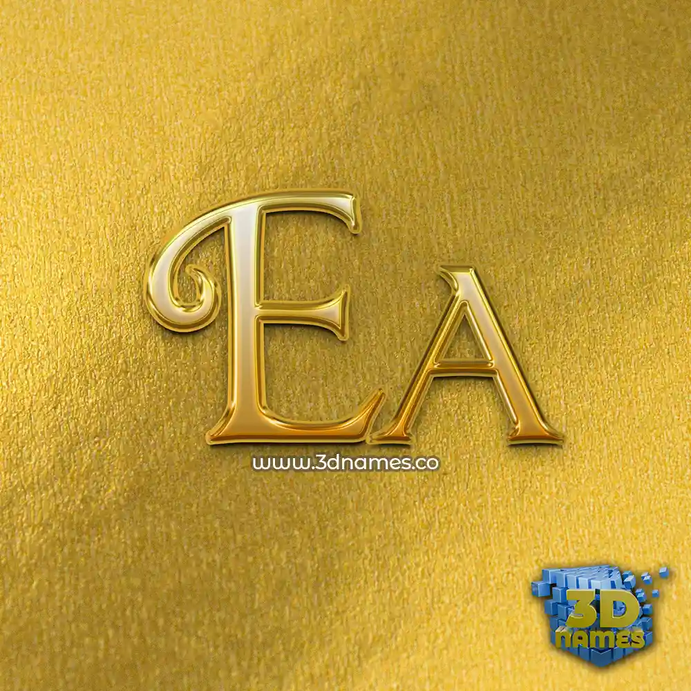 ea in All Gold style - 3D name wallpaper