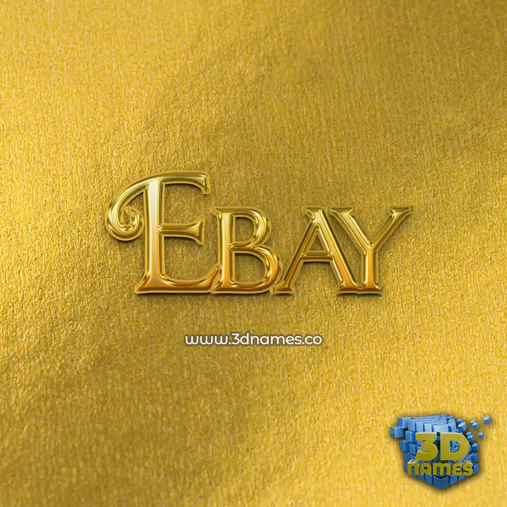 ebay in All Gold style - 3D name wallpaper