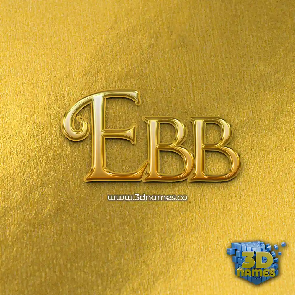 ebb in All Gold style - 3D name wallpaper
