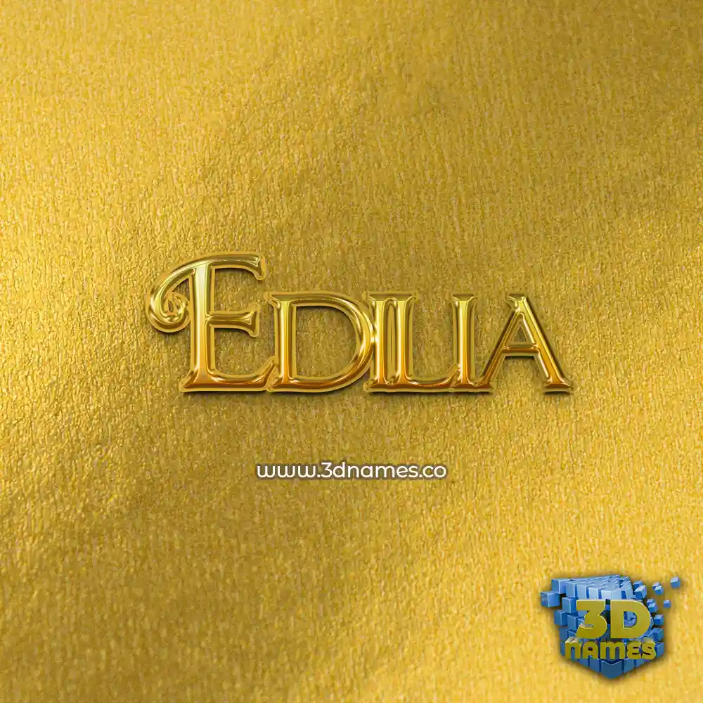 edilia in All Gold style - 3D name wallpaper