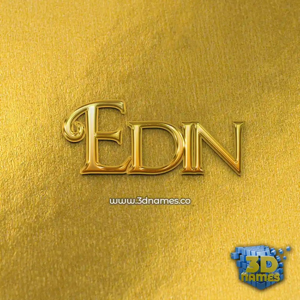 edin in All Gold style - 3D name wallpaper