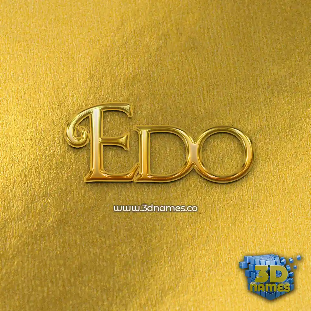 edo in All Gold style - 3D name wallpaper