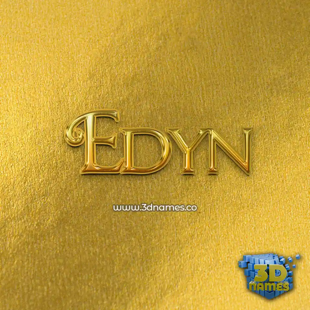 edyn in All Gold style - 3D name wallpaper