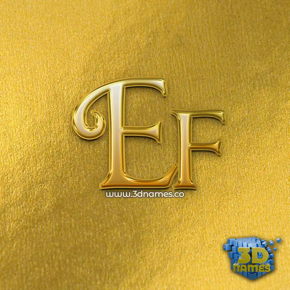 ef in All Gold style - 3D name wallpaper