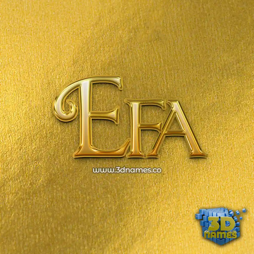 efa in All Gold style - 3D name wallpaper