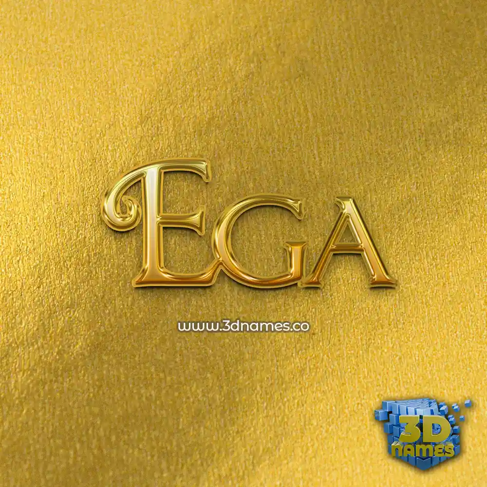 ega in All Gold style - 3D name wallpaper