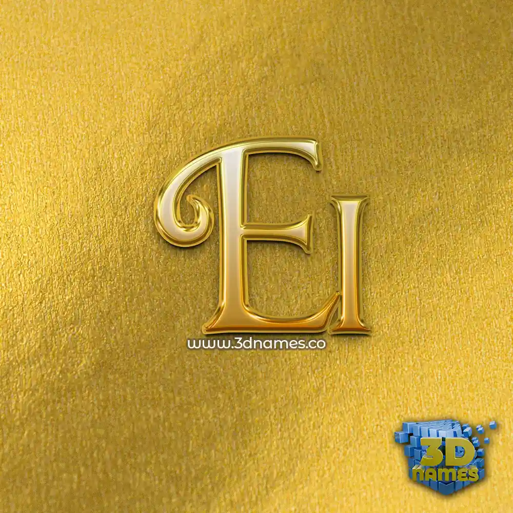 ei in All Gold style - 3D name wallpaper
