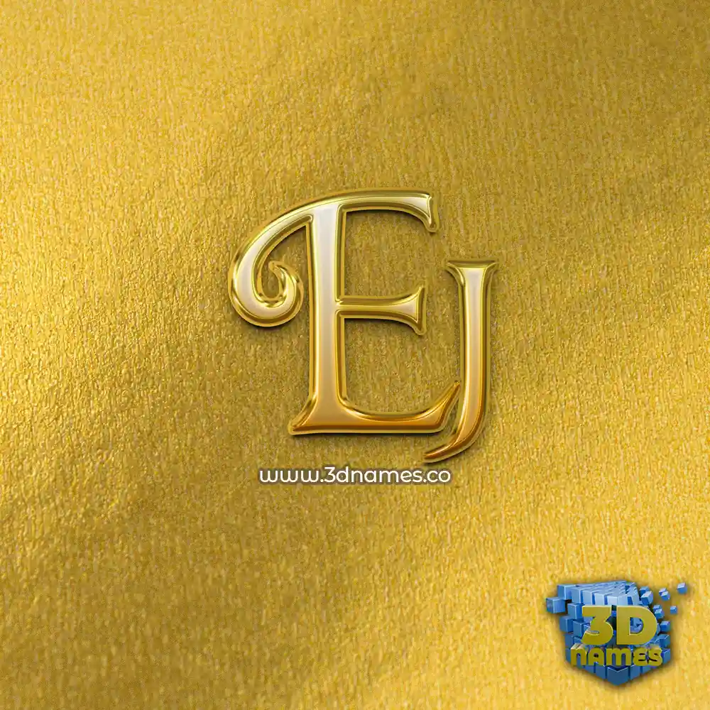 ej in All Gold style - 3D name wallpaper