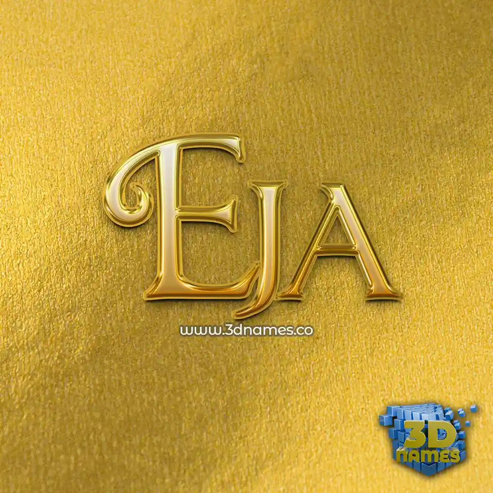 eja in All Gold style - 3D name wallpaper
