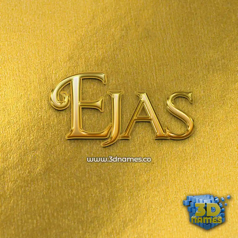 ejas in All Gold style - 3D name wallpaper