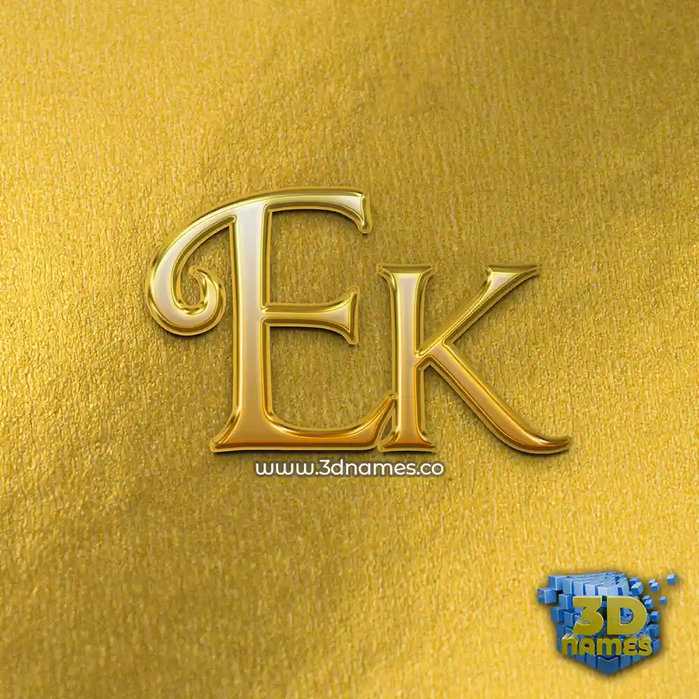 ek in All Gold style - 3D name wallpaper