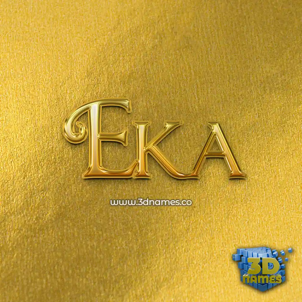 eka in All Gold style - 3D name wallpaper