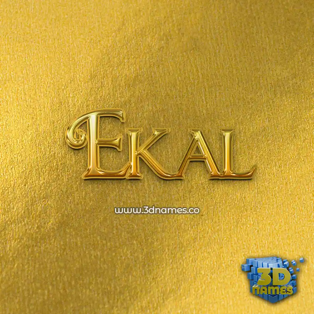ekal in All Gold style - 3D name wallpaper
