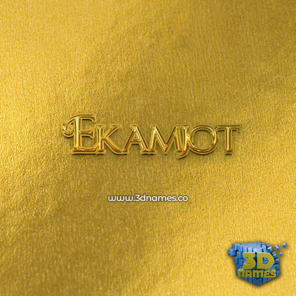ekamjot in All Gold style - 3D name wallpaper