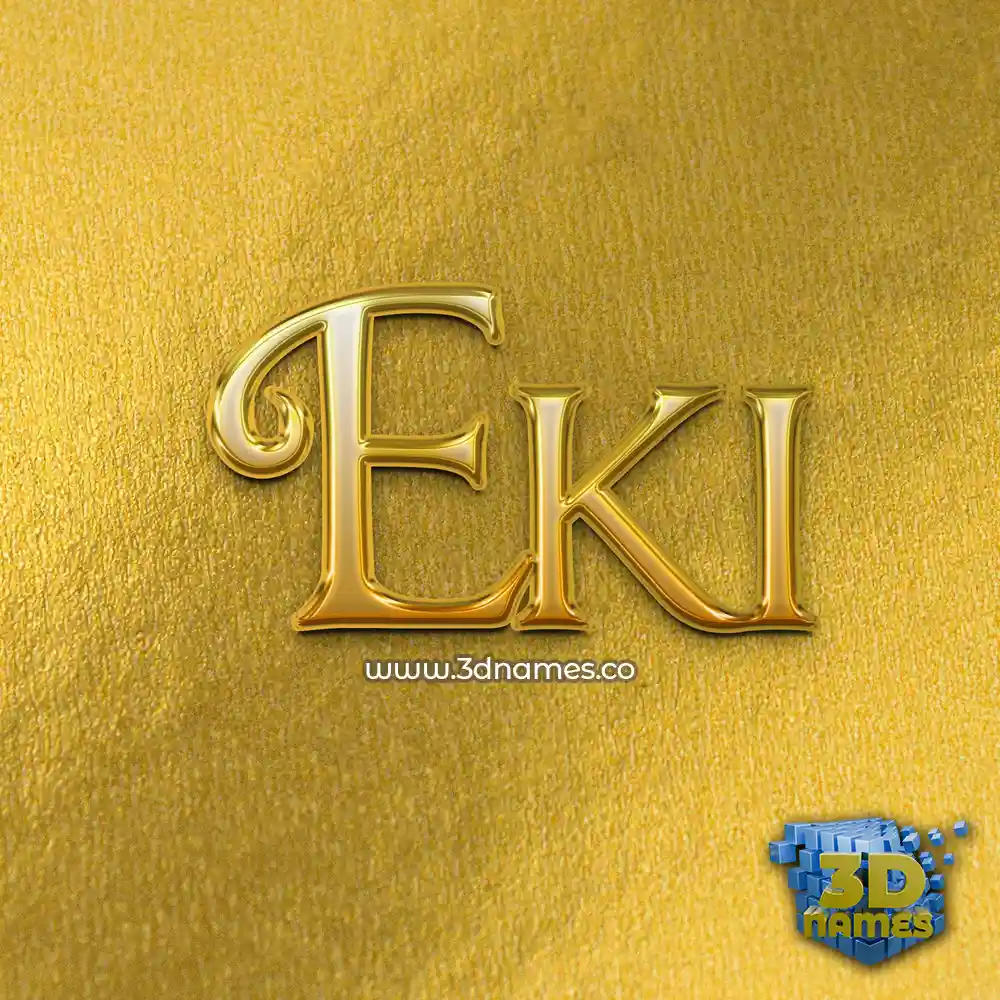 eki in All Gold style - 3D name wallpaper
