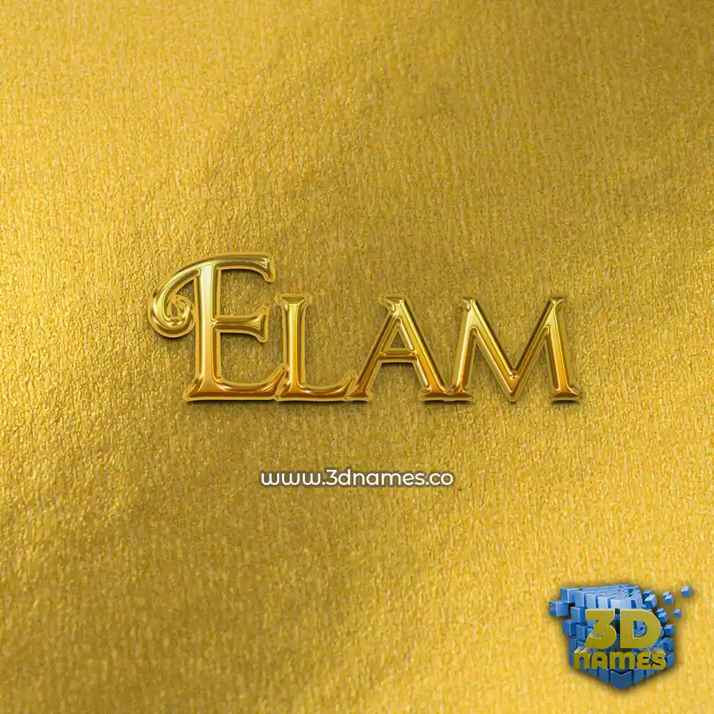 elam in All Gold style - 3D name wallpaper