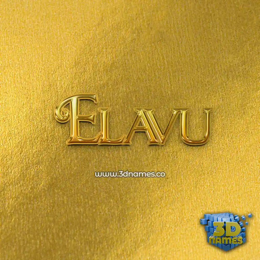 elavu in All Gold style - 3D name wallpaper