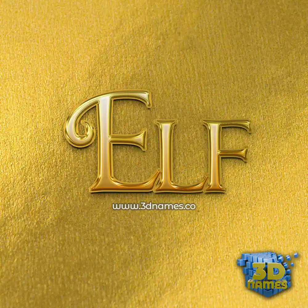 elf in All Gold style - 3D name wallpaper