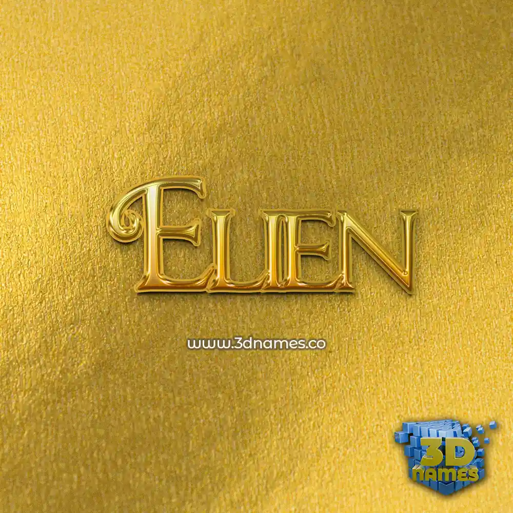 elien in All Gold style - 3D name wallpaper