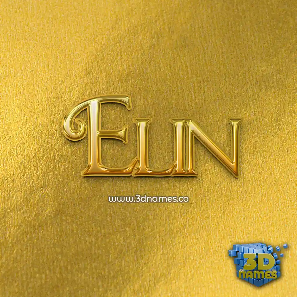elin in All Gold style - 3D name wallpaper