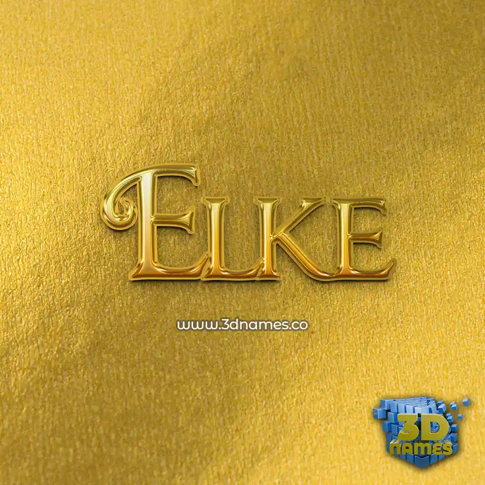 elke in All Gold style - 3D name wallpaper