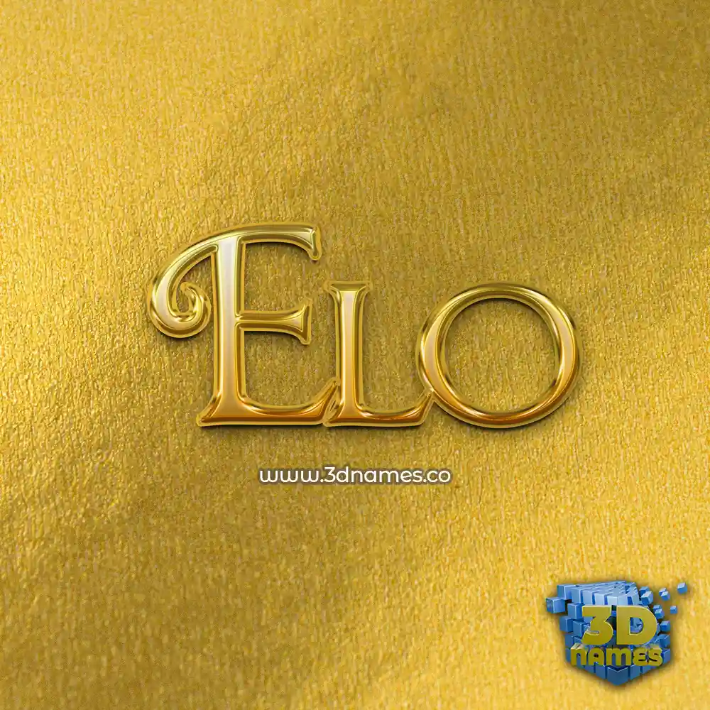 elo in All Gold style - 3D name wallpaper