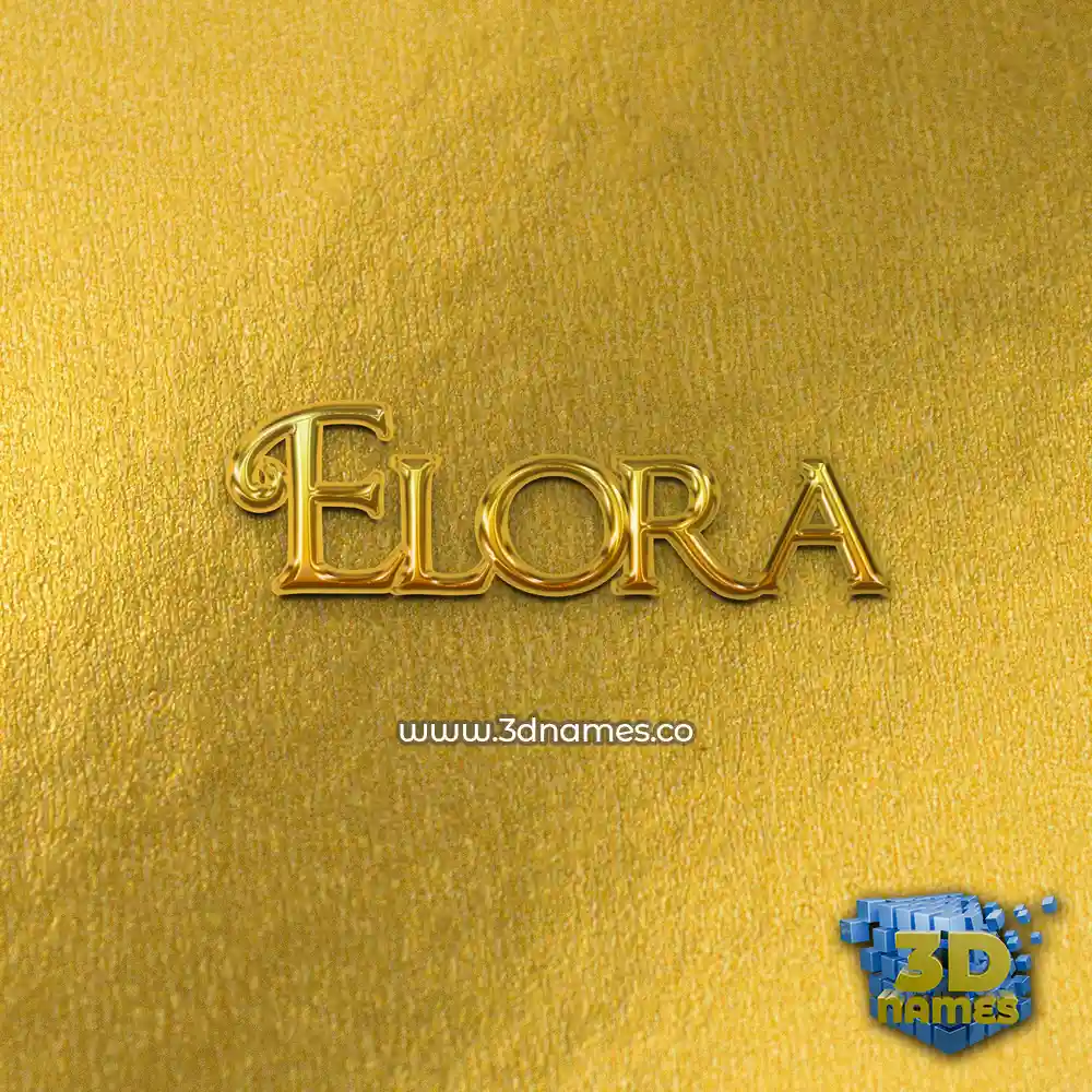 elora in All Gold style - 3D name wallpaper