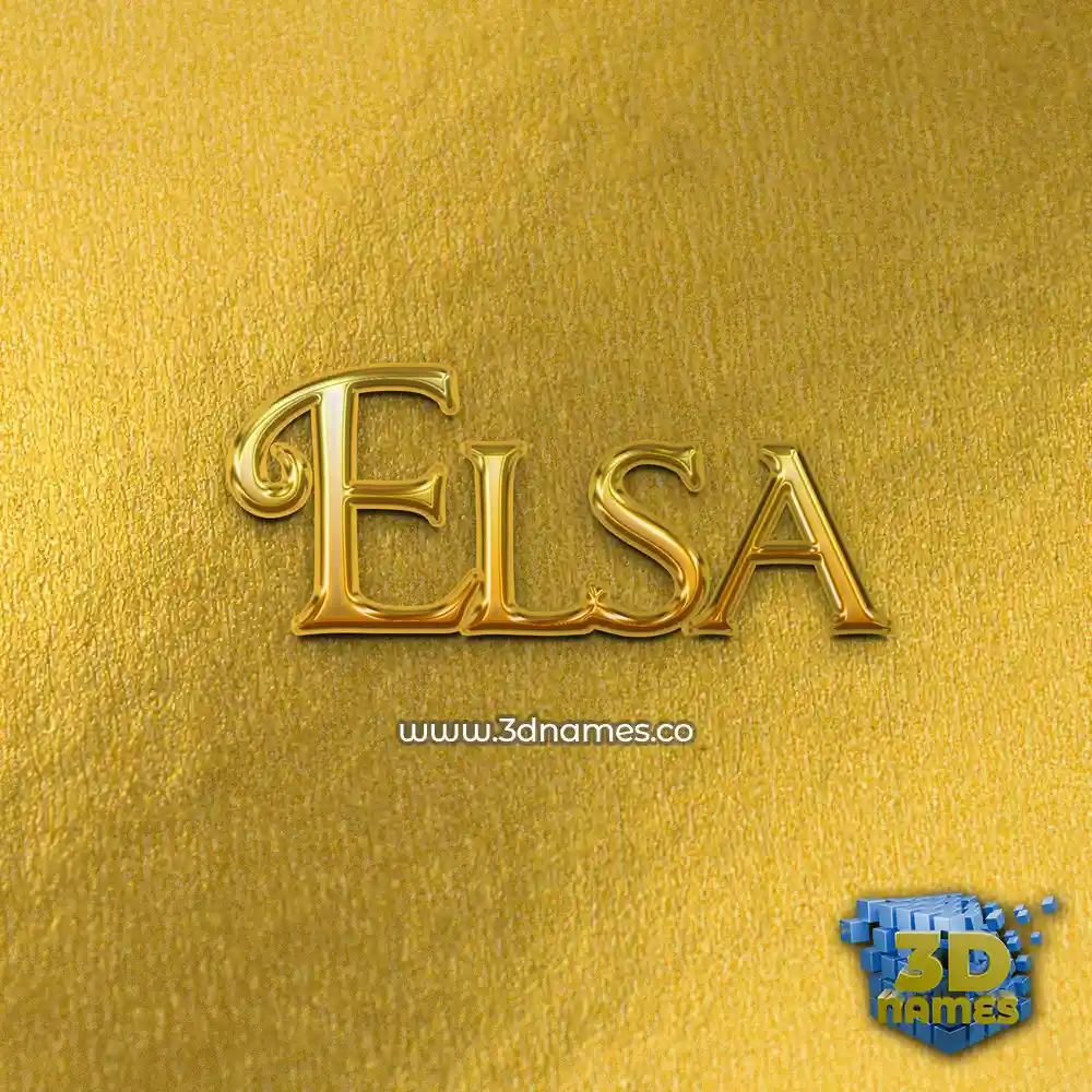 elsa in All Gold style - 3D name wallpaper