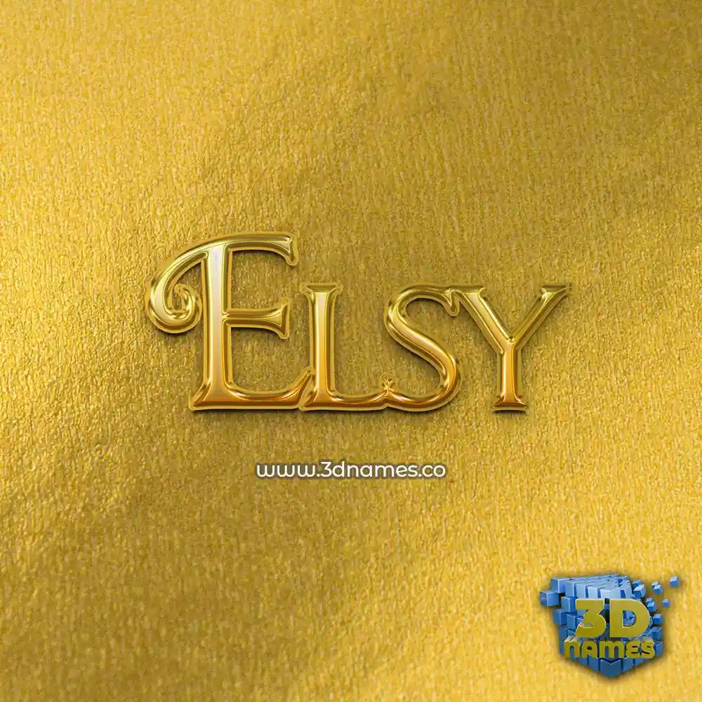 elsy in All Gold style - 3D name wallpaper