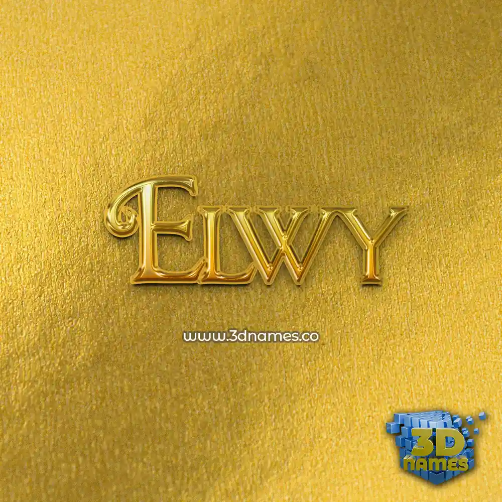 elwy in All Gold style - 3D name wallpaper