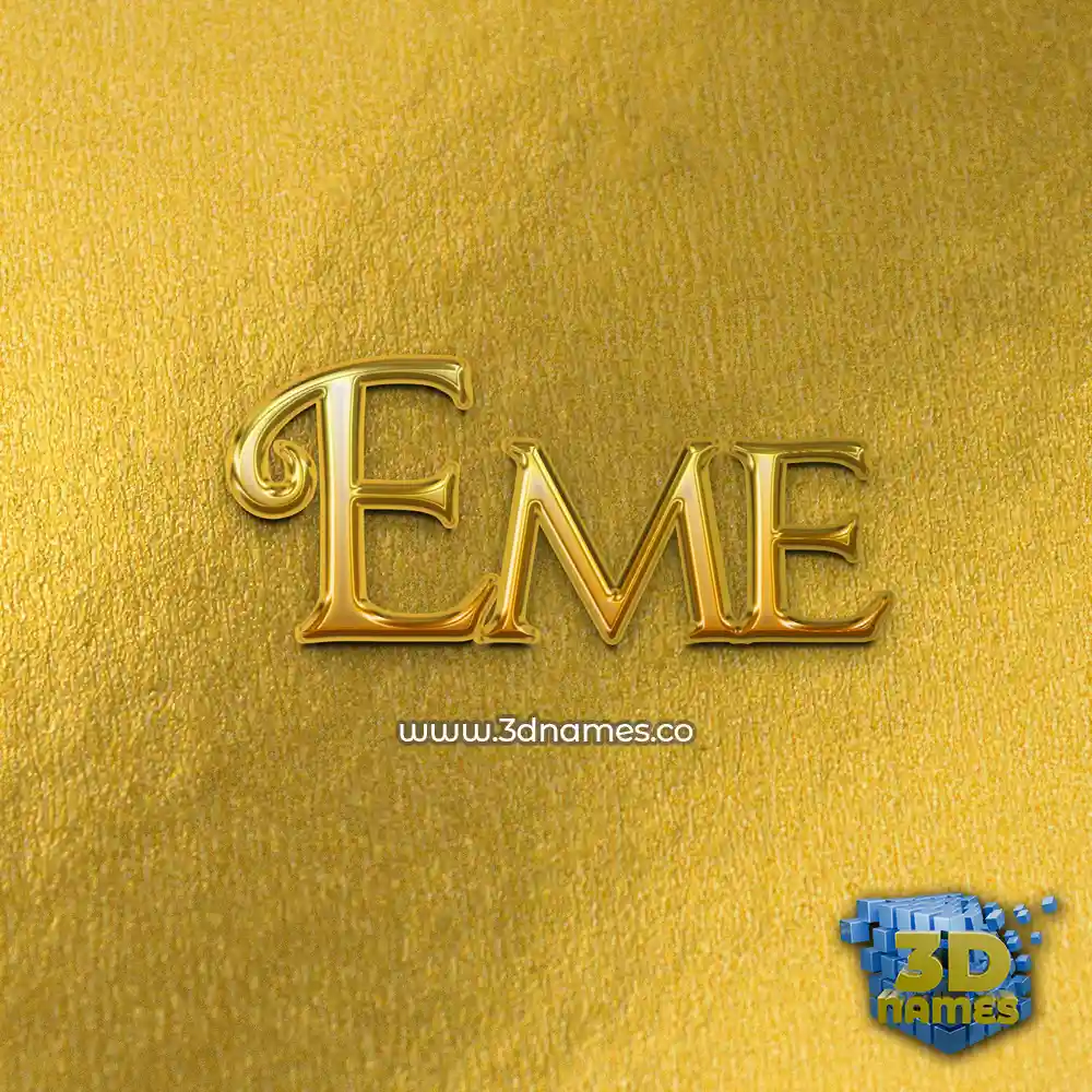 eme in All Gold style - 3D name wallpaper