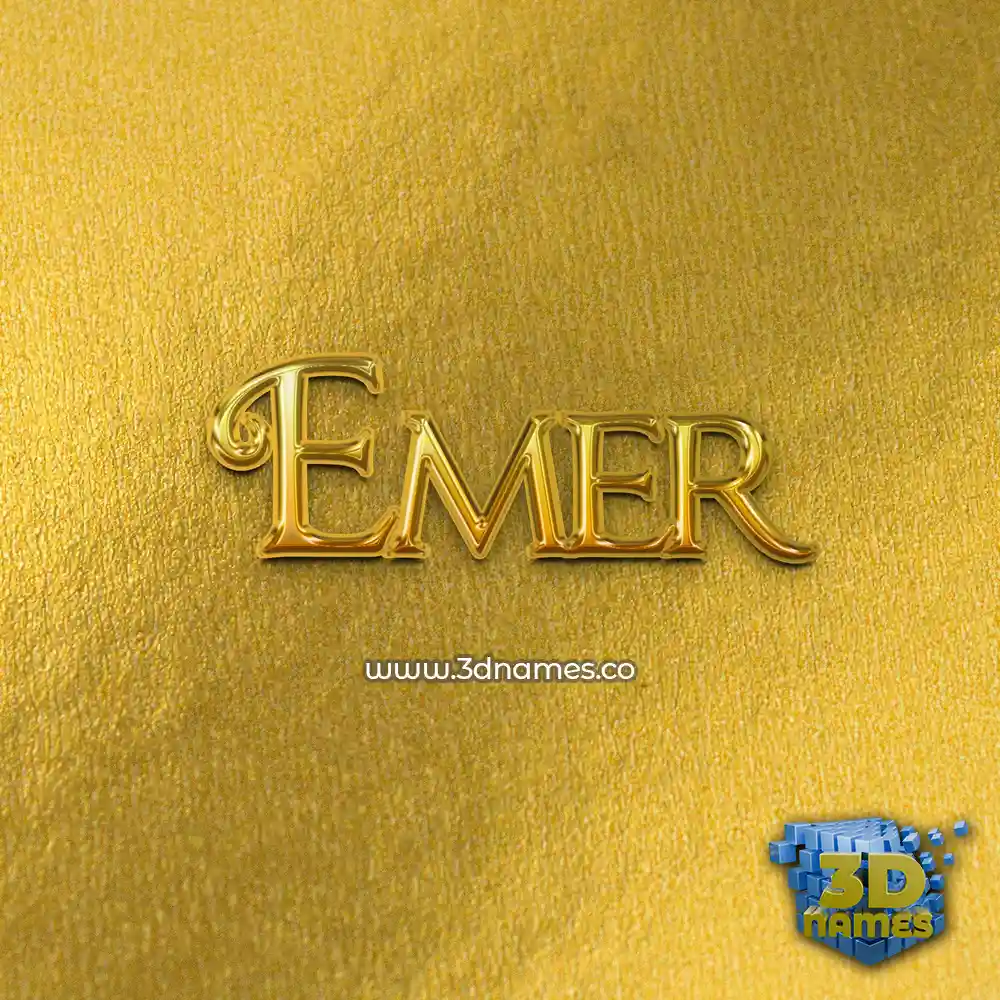 emer in All Gold style - 3D name wallpaper