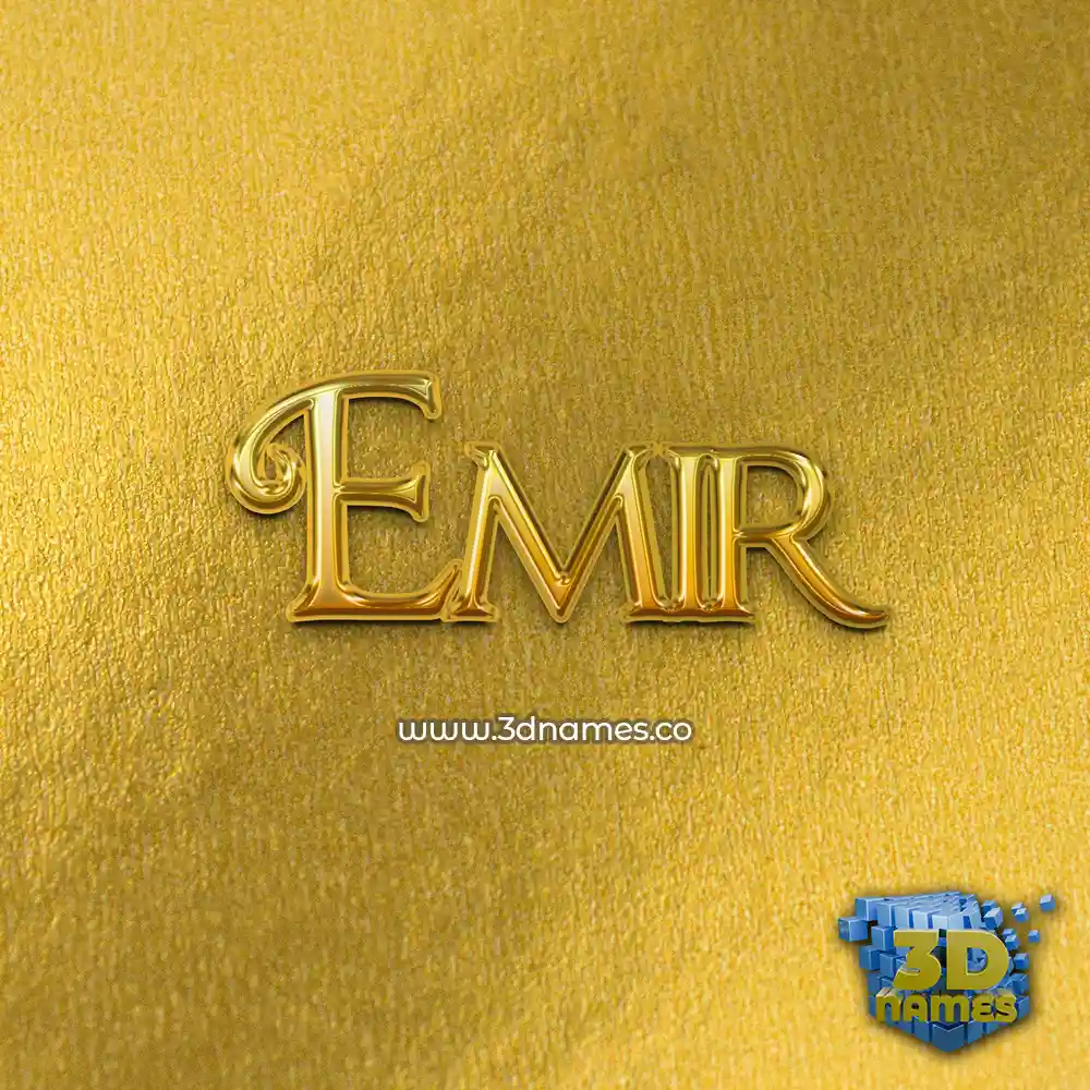 emir in All Gold style - 3D name wallpaper