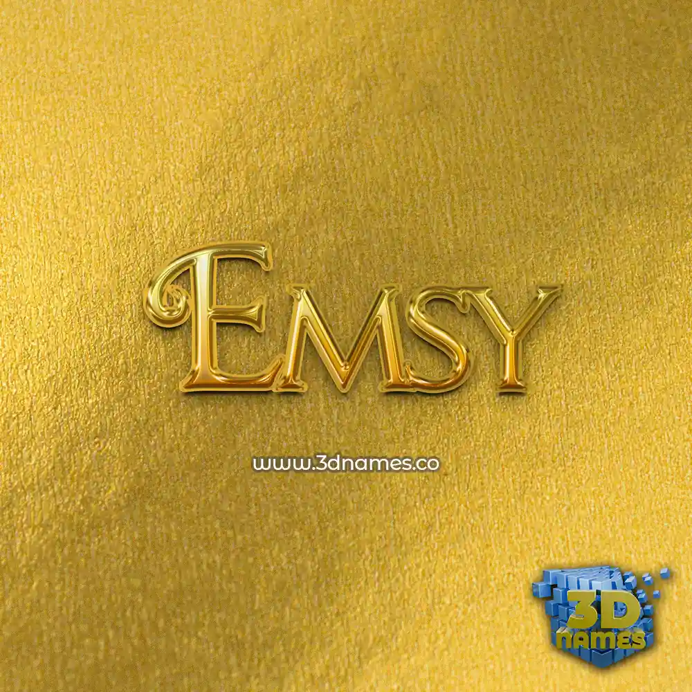 emsy in All Gold style - 3D name wallpaper
