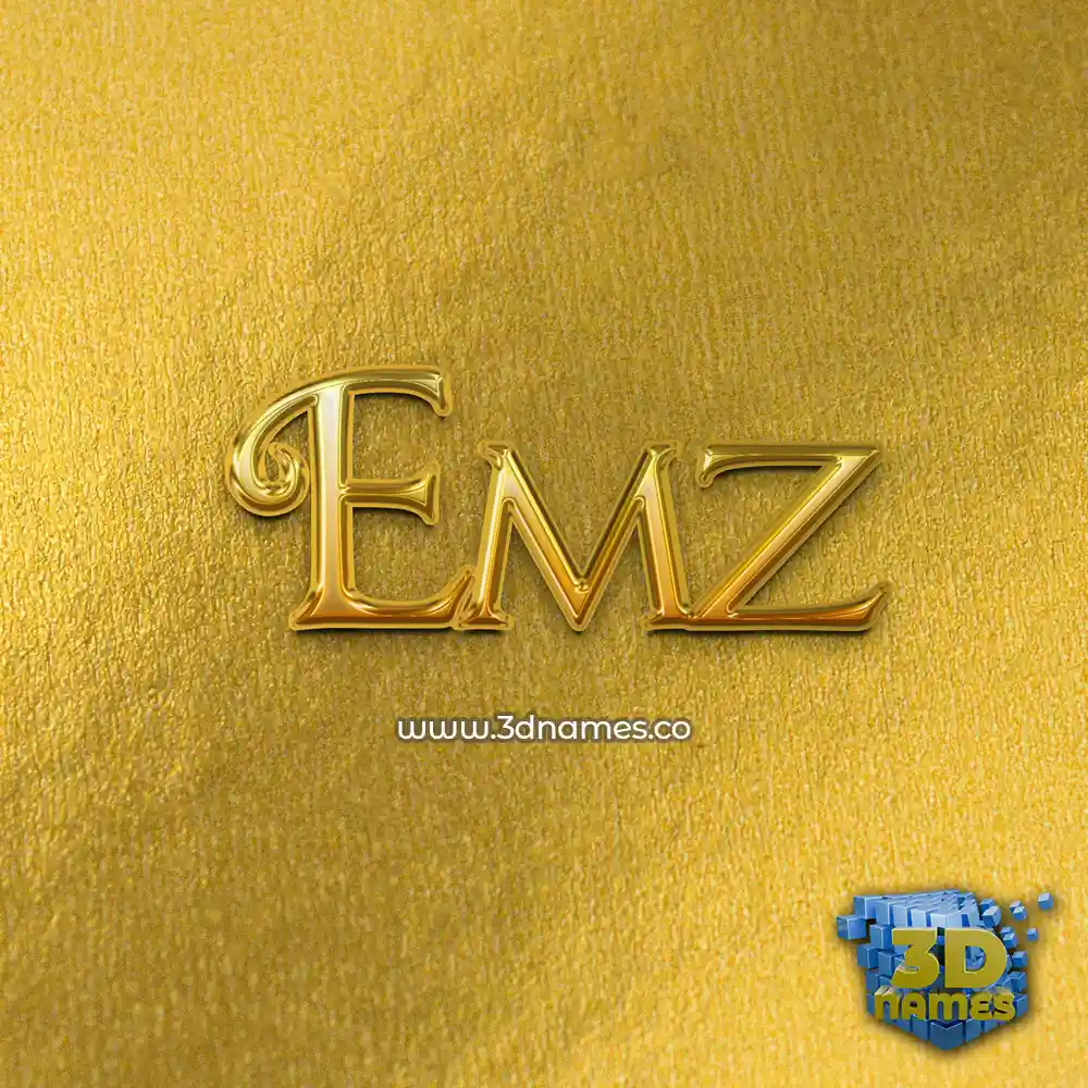 emz in All Gold style - 3D name wallpaper