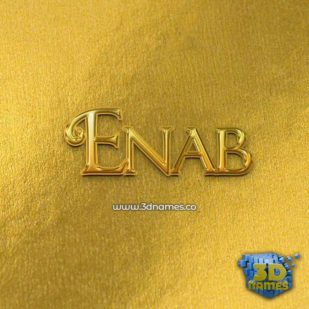 enab in All Gold style - 3D name wallpaper