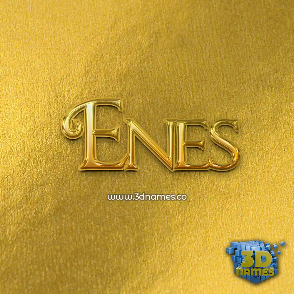 enes in All Gold style - 3D name wallpaper
