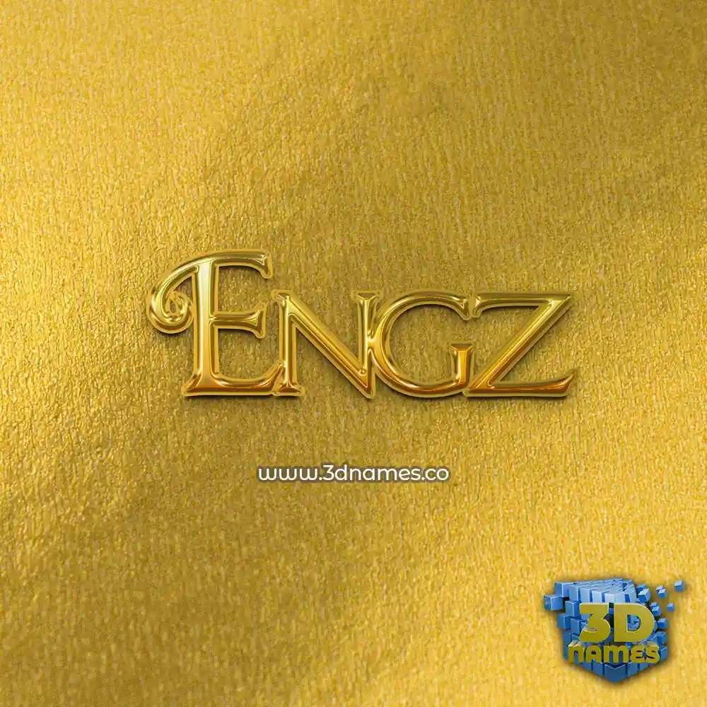engz in All Gold style - 3D name wallpaper