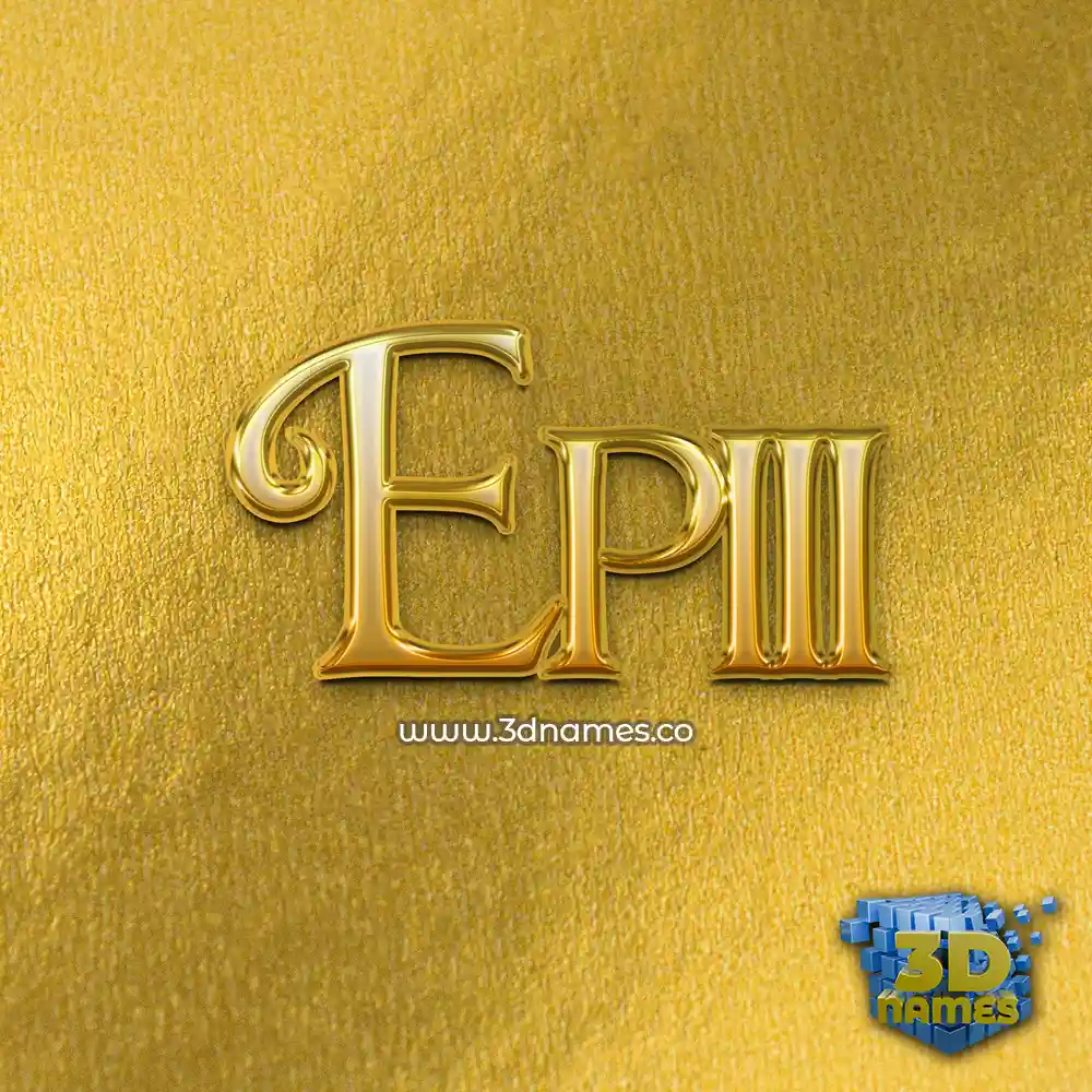 epiii in All Gold style - 3D name wallpaper