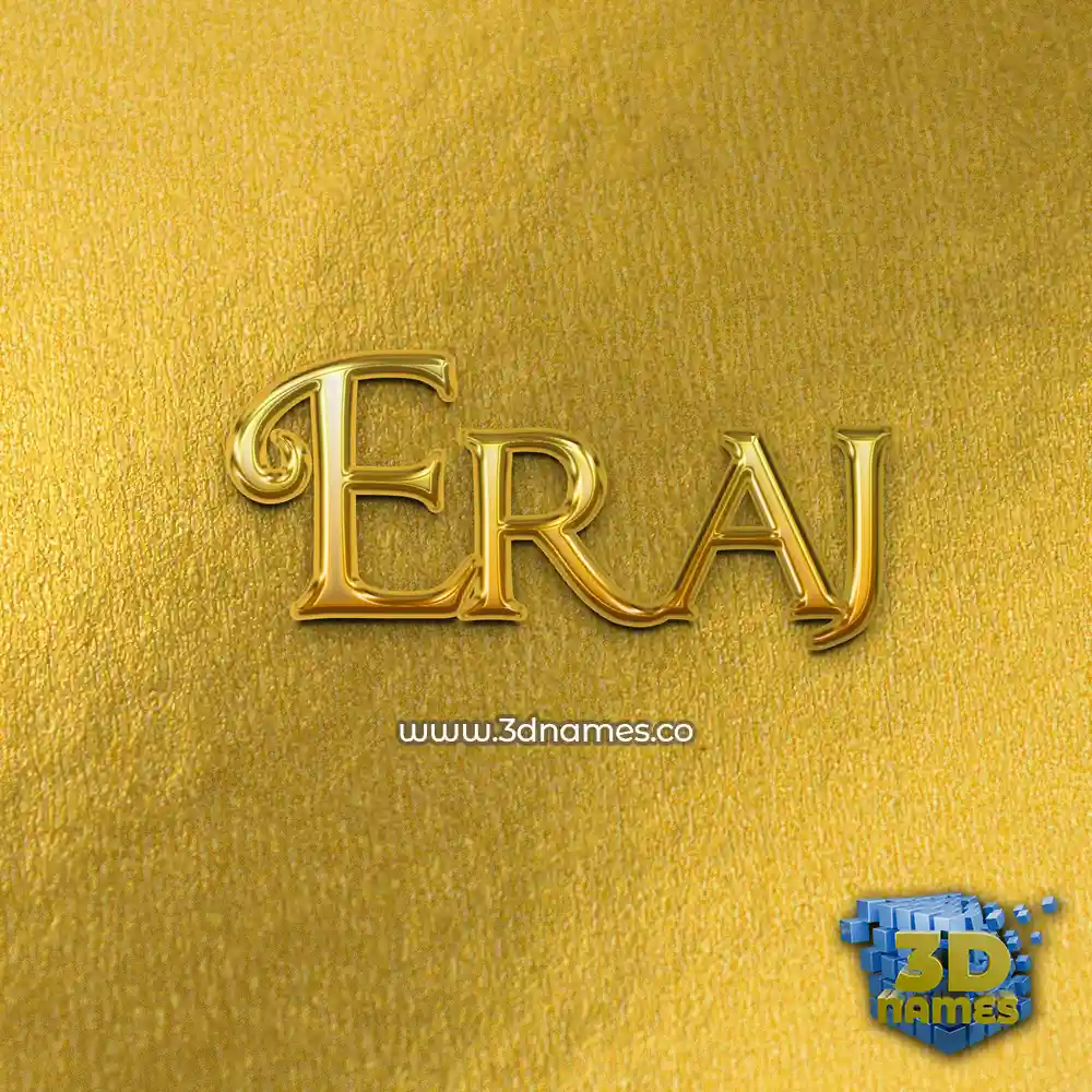 eraj in All Gold style - 3D name wallpaper
