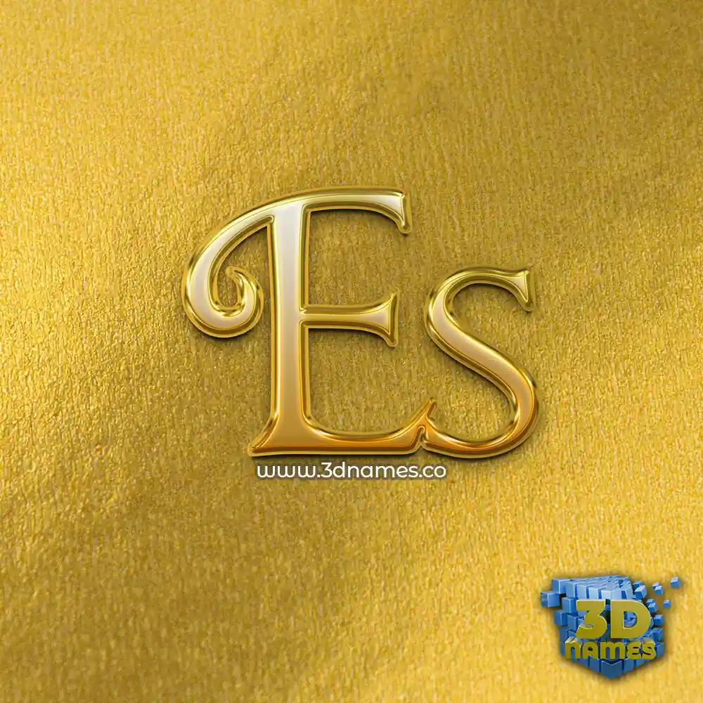 es in All Gold style - 3D name wallpaper