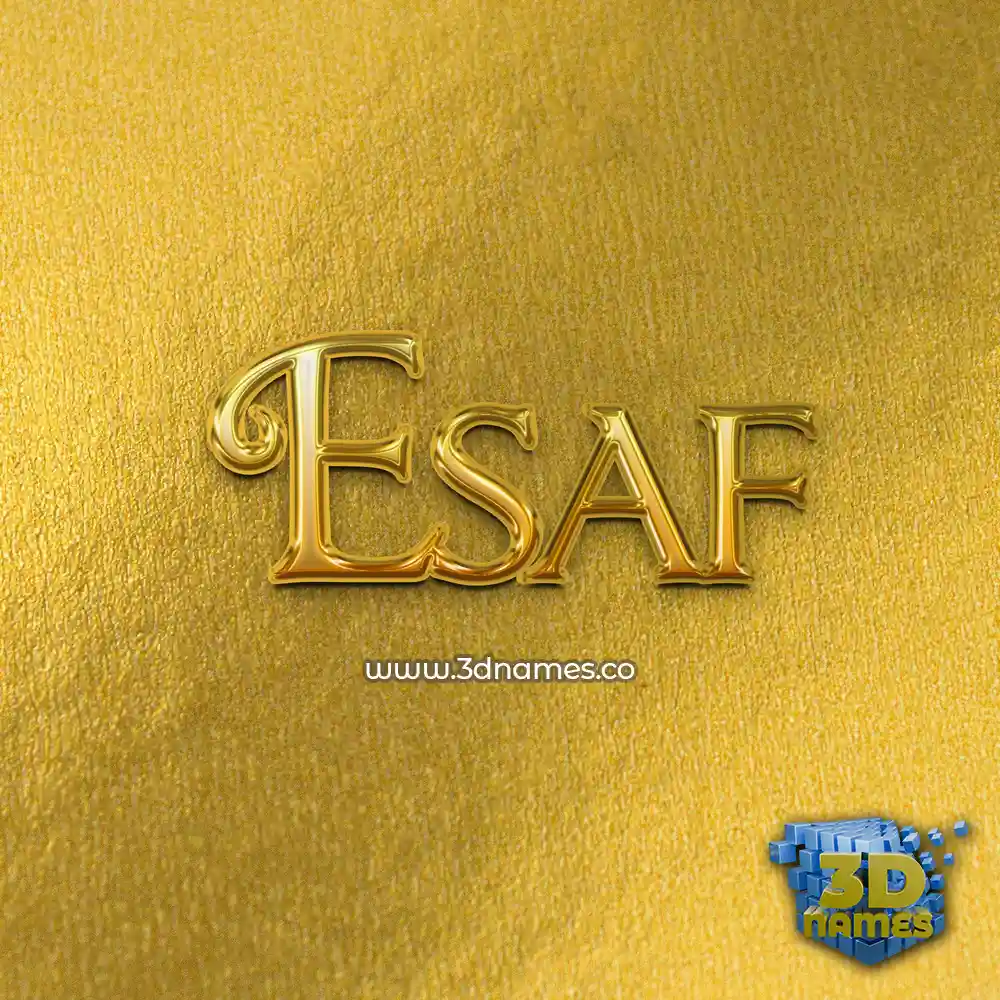 esaf in All Gold style - 3D name wallpaper