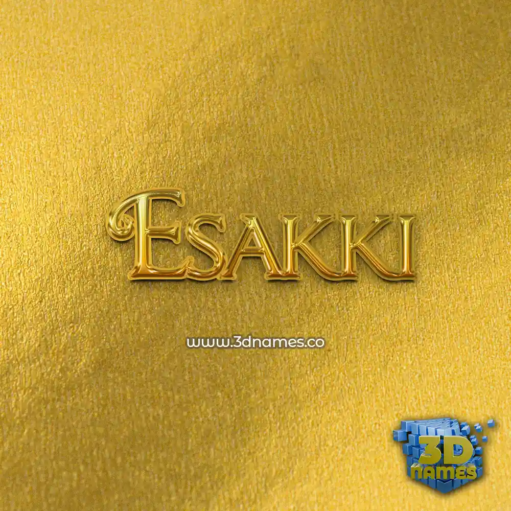 esakki in All Gold style - 3D name wallpaper
