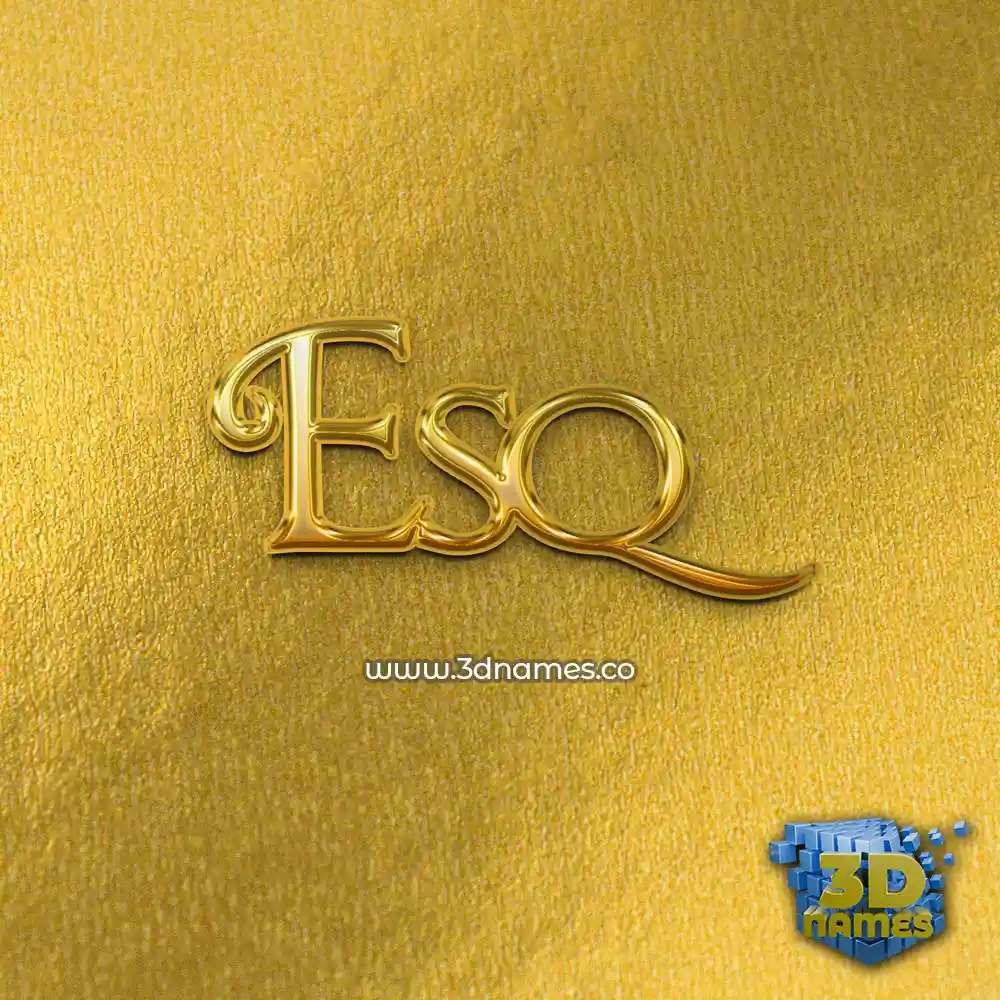 esq in All Gold style - 3D name wallpaper