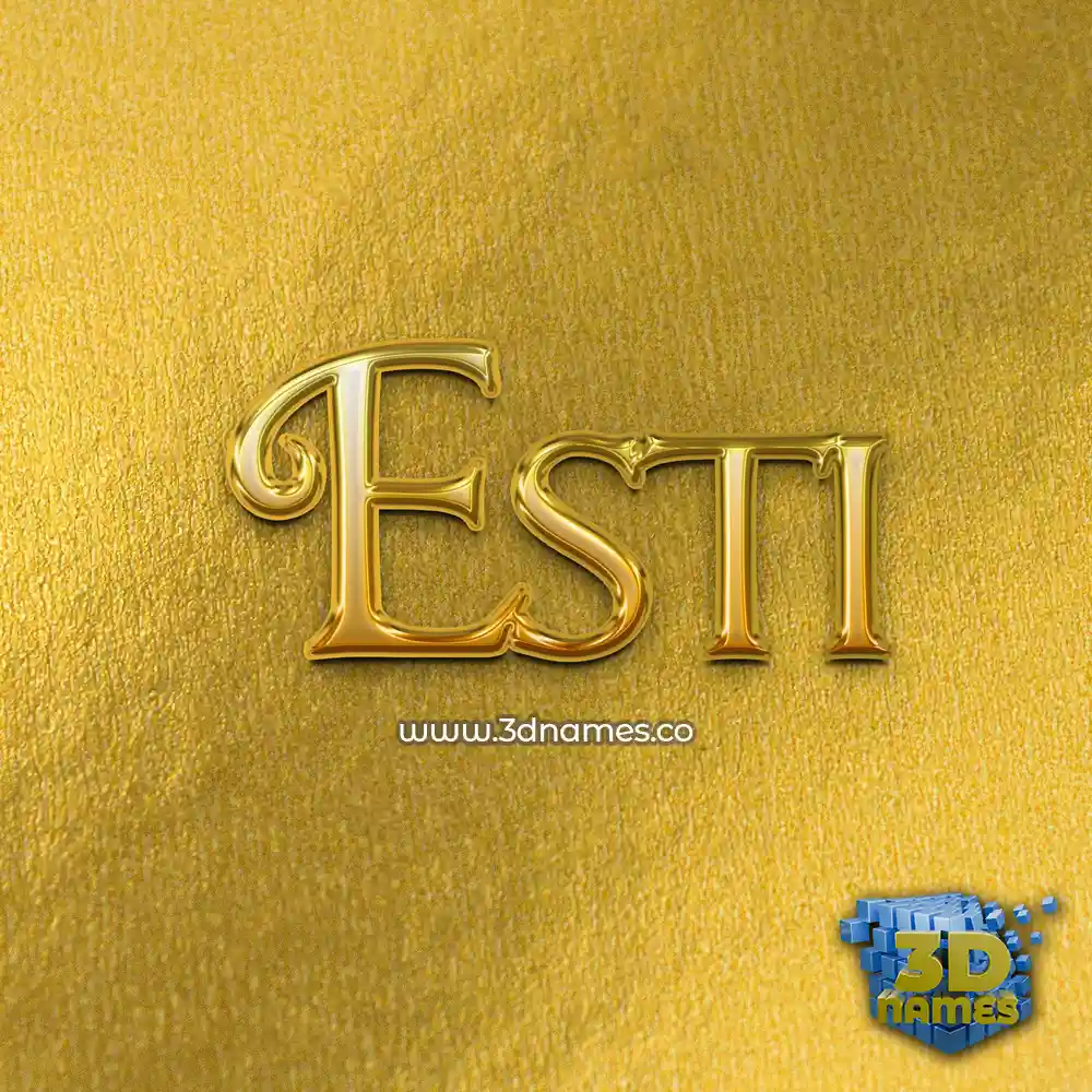 esti in All Gold style - 3D name wallpaper