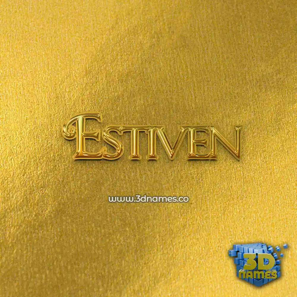 estiven in All Gold style - 3D name wallpaper