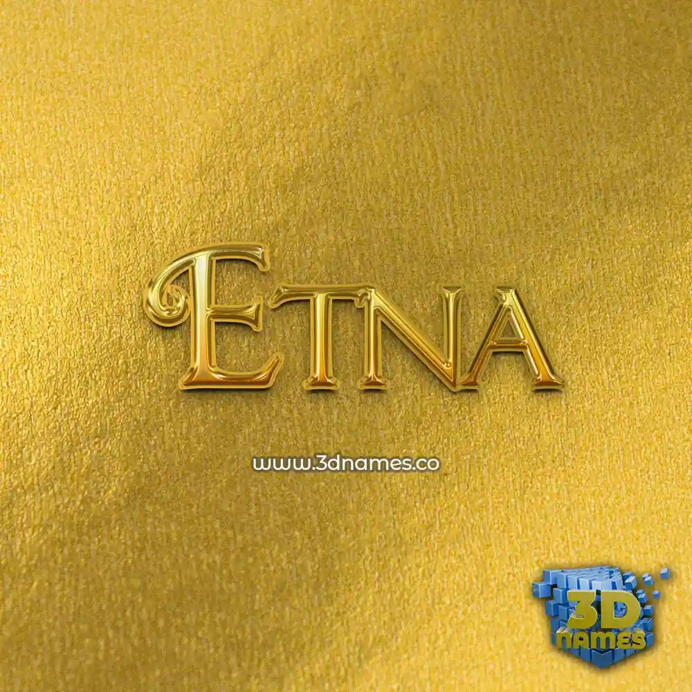 etna in All Gold style - 3D name wallpaper