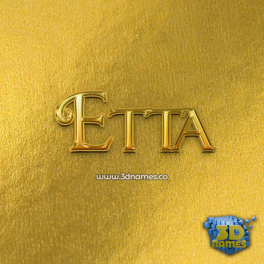 etta in All Gold style - 3D name wallpaper