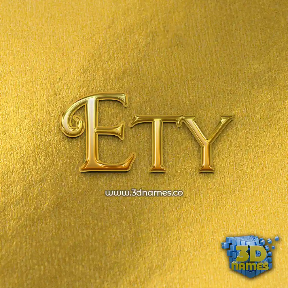 ety in All Gold style - 3D name wallpaper